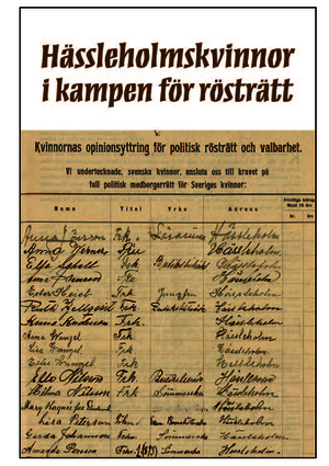 Lista med namn från namninsamlingen för kvinnlig rösträtt